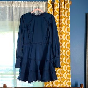 Aqua Navy Blue Laced Dres